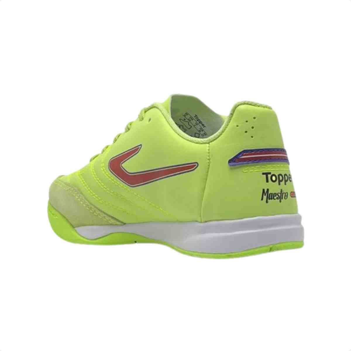 Chuteira Indoor Infantil Topper Maestro Club V Verde Verde/Roxo 3