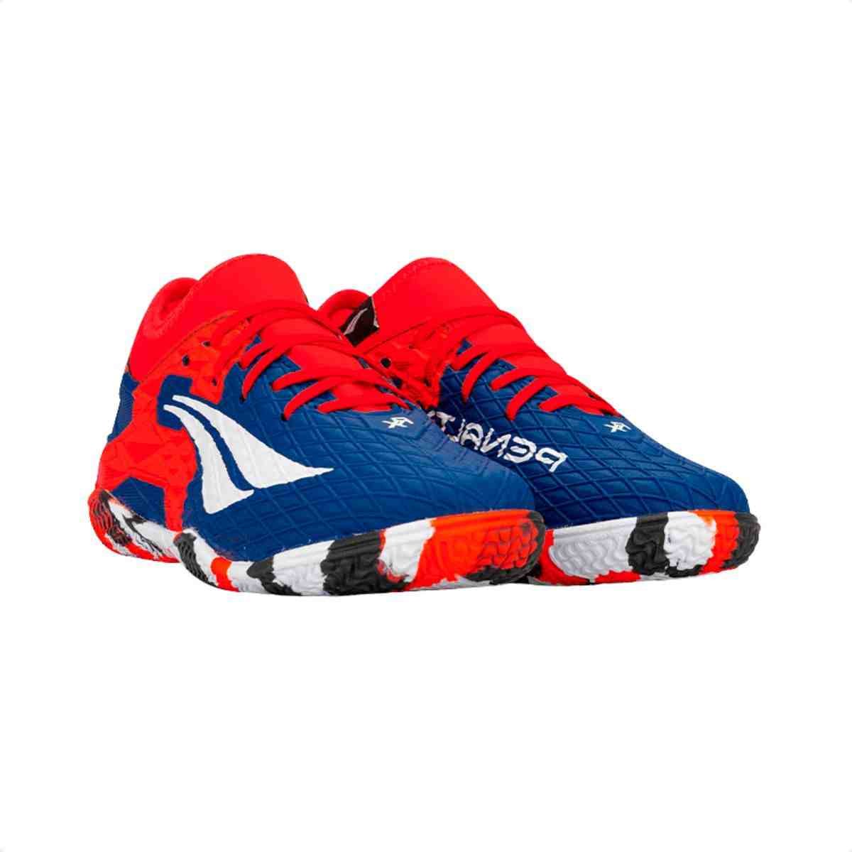 Chuteira Indoor Infantil Penalty Rx Locker Kids Y-3 Laranja E Azul Azul/Laranja 2