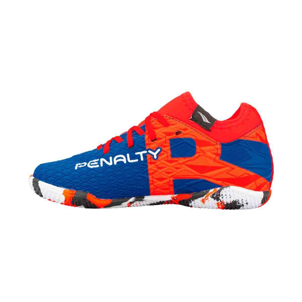 Chuteira Indoor Infantil Penalty Rx Locker Kids Y-3 Laranja E Azul Azul/Laranja 4