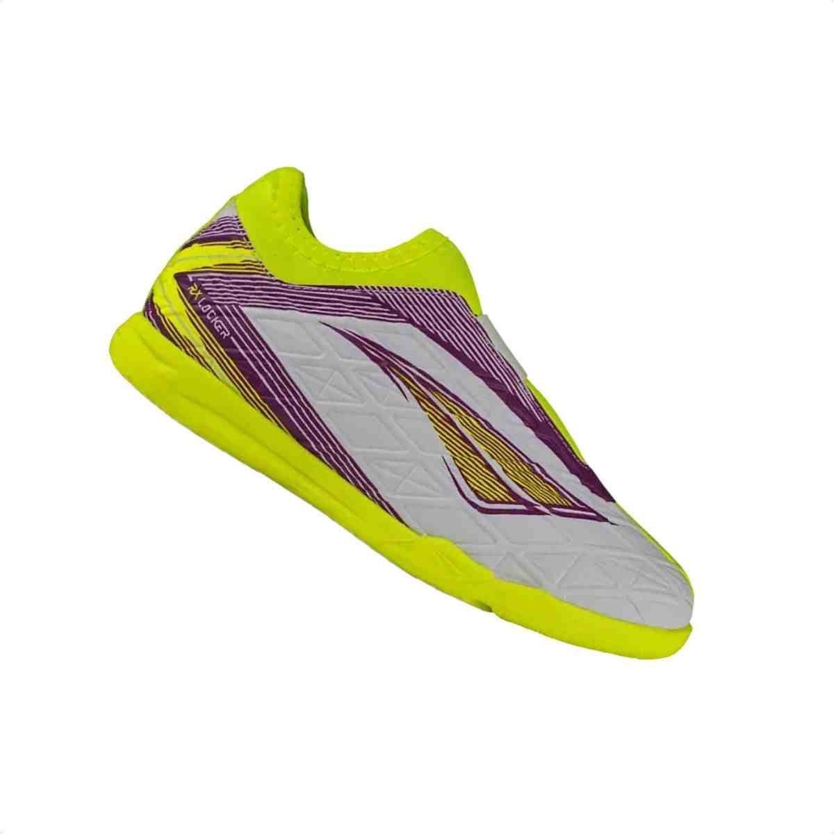 Chuteira Indoor Infantil Penalty Rx Lock Amarelo E Roxo Branco/Amarelo 2