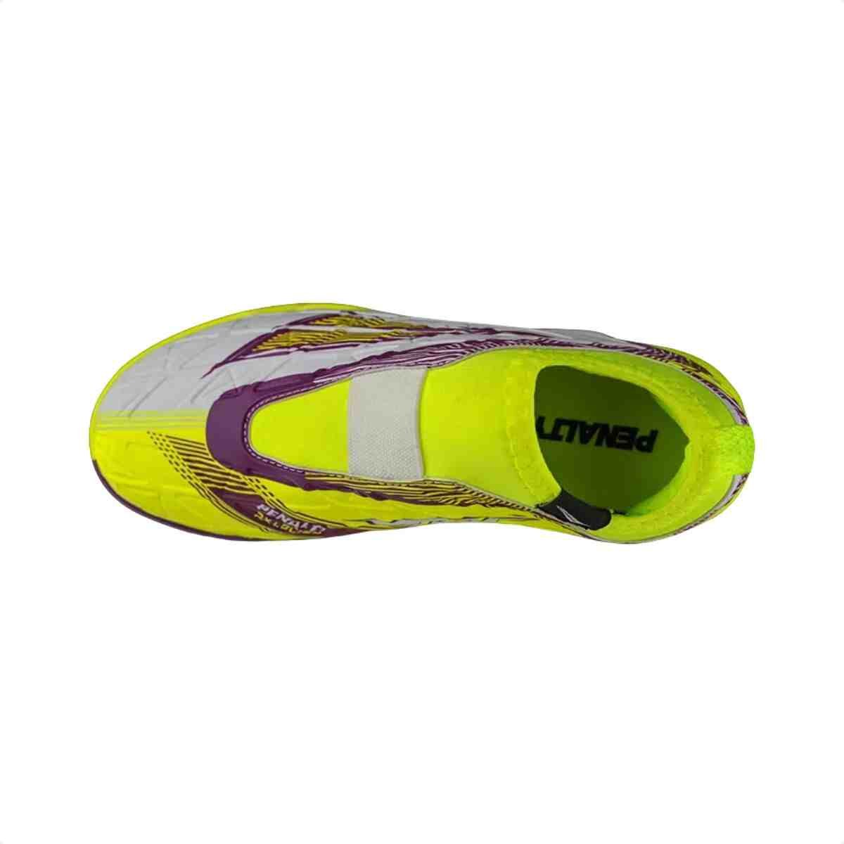 Chuteira Indoor Infantil Penalty Rx Lock Amarelo E Roxo Branco/Amarelo 5