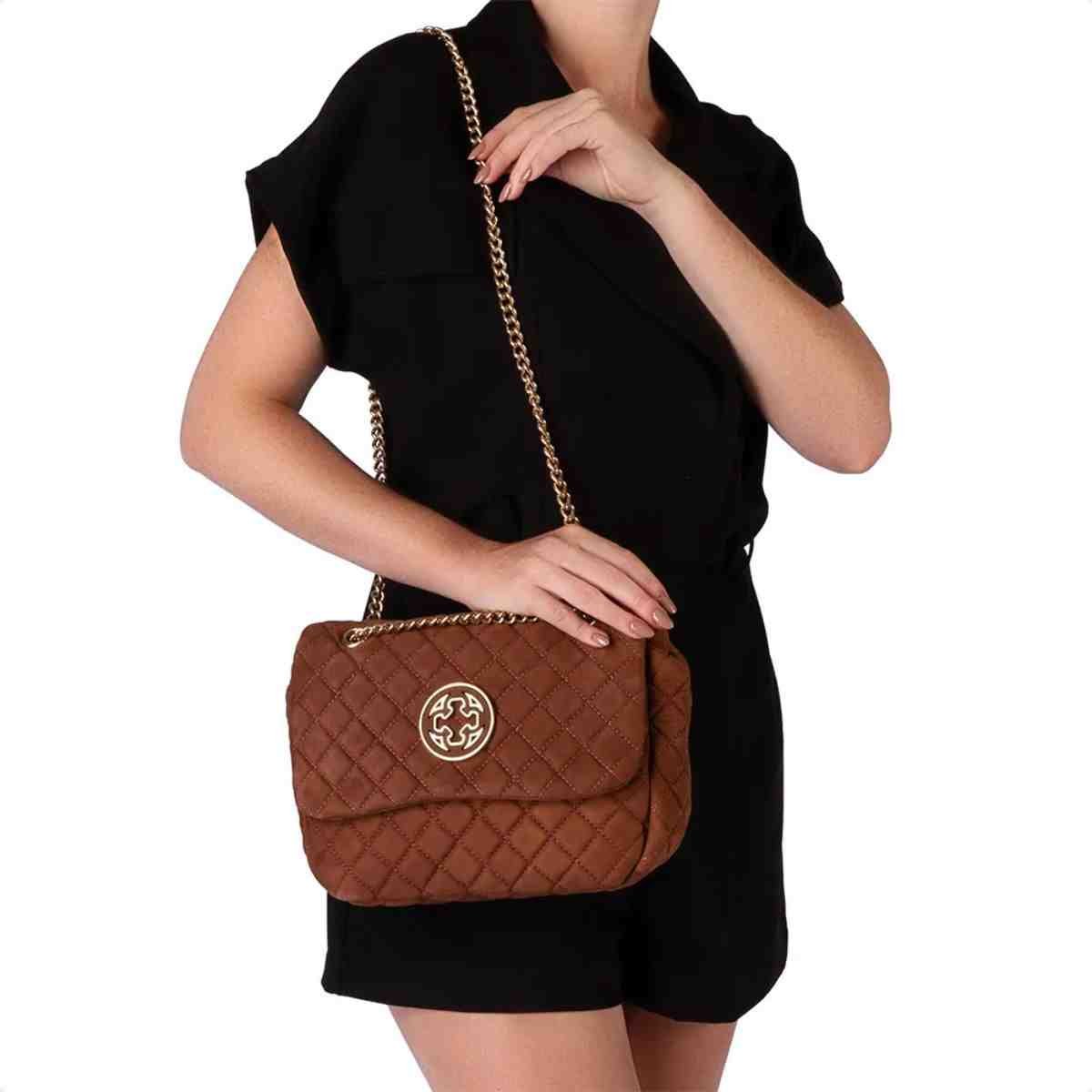 Bolsa Tiracolo Feminino Capodarte Marrom Marrom 2