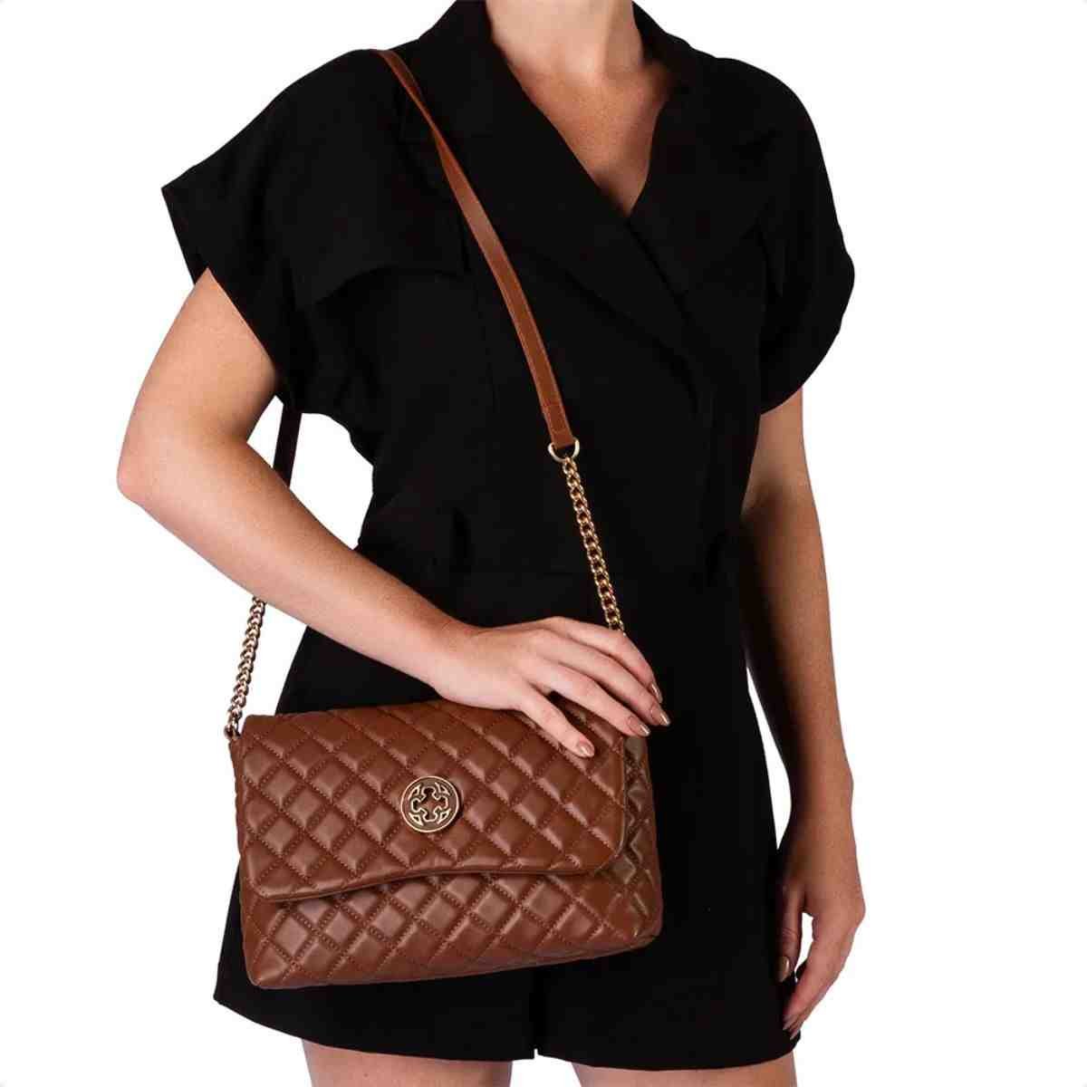 Bolsa Tiracolo Feminino Capodarte Marrom Marrom 2