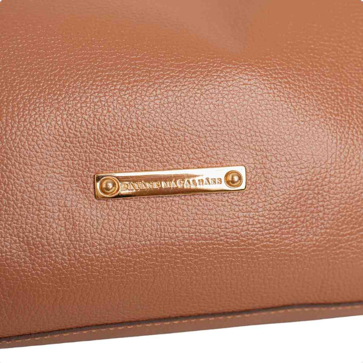 Bolsa Feminina Dm Transversal Couro Grande Macia Bege 3