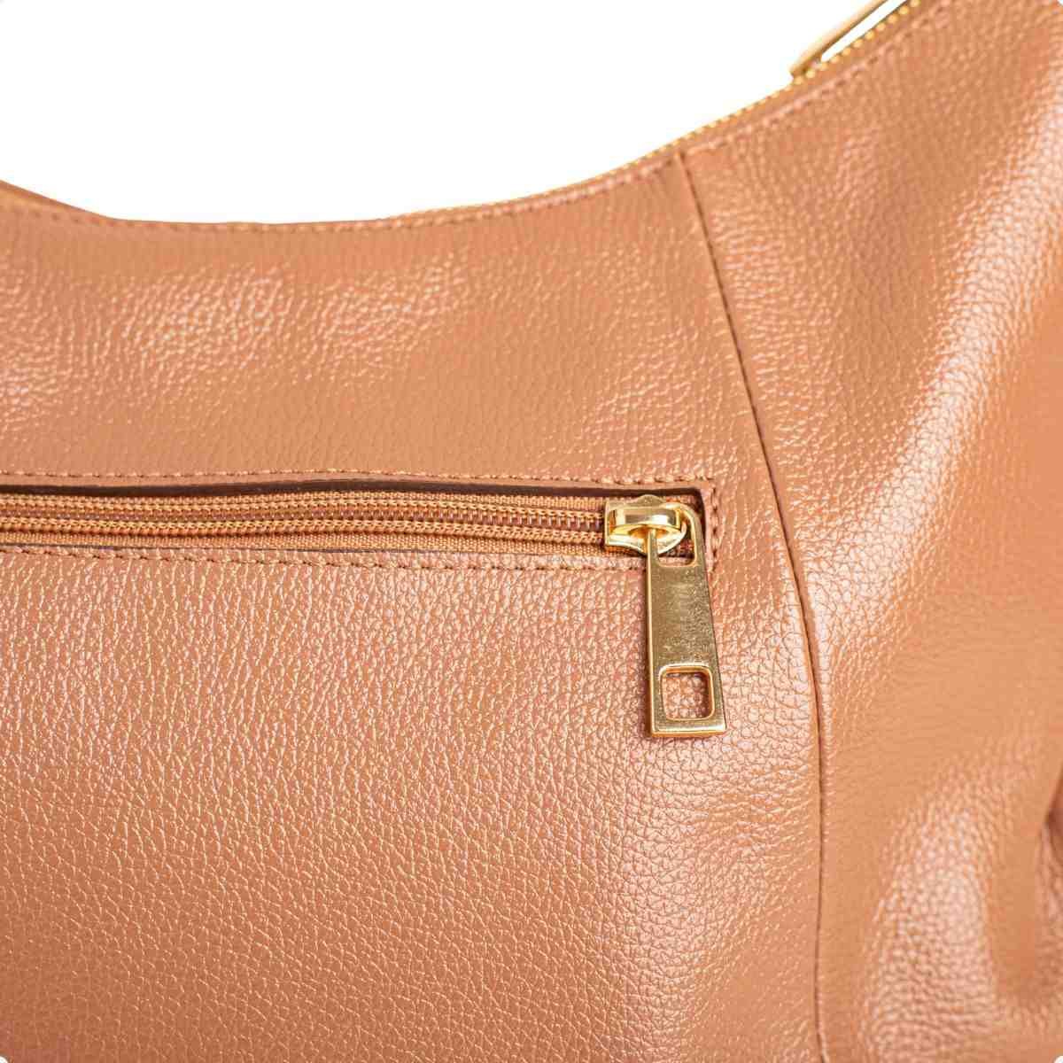 Bolsa Feminina Dm Transversal Couro Grande Macia Bege 7