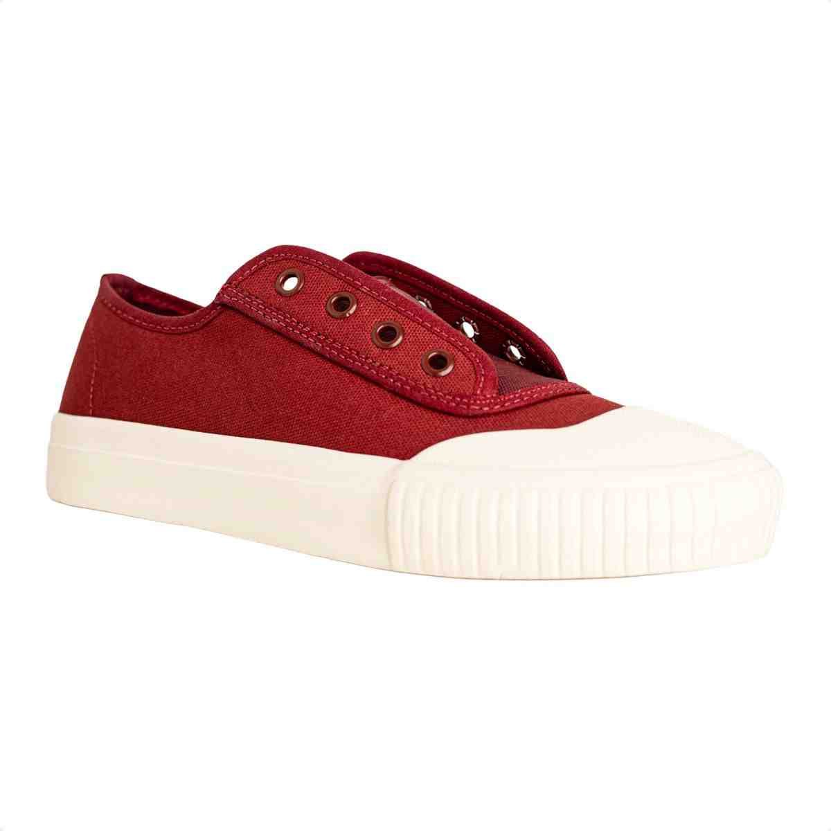 Tênis Feminino Dm Urban Slip On Vinho Vermelho/Off White 2