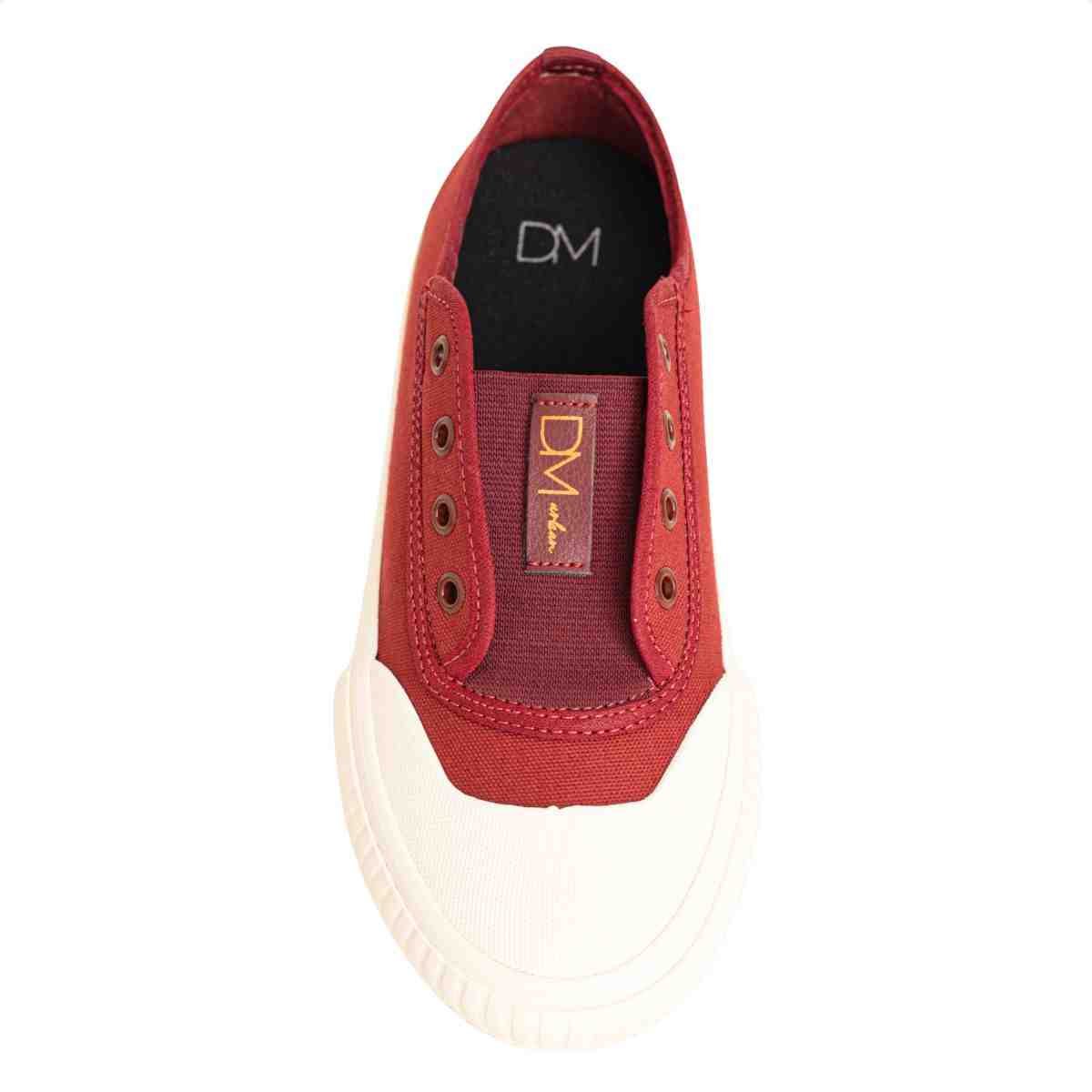 Tênis Feminino Dm Urban Slip On Vinho Vermelho/Off White 6