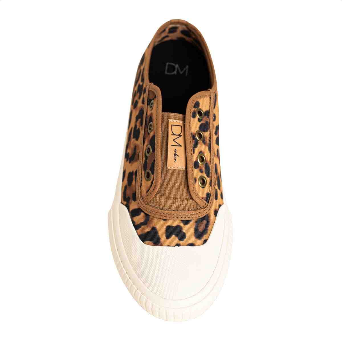 Tênis Feminino Dm Urban Slip On Animal Print Onca/Off White 6