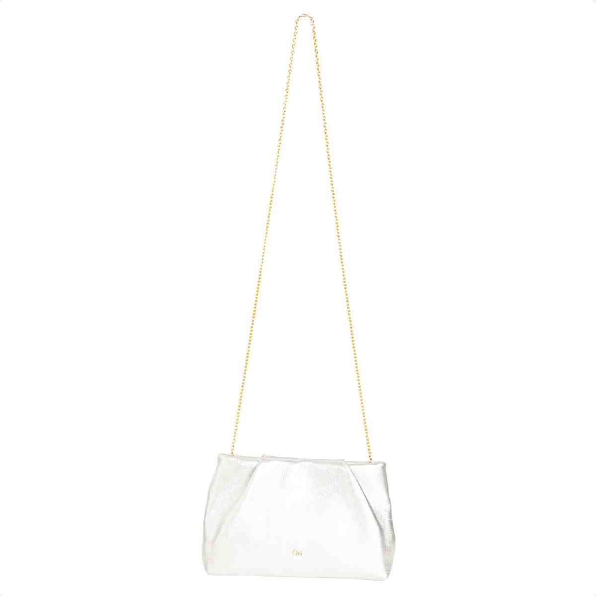 Bolsa Feminina Crossbody Transversal De Couro Prata
