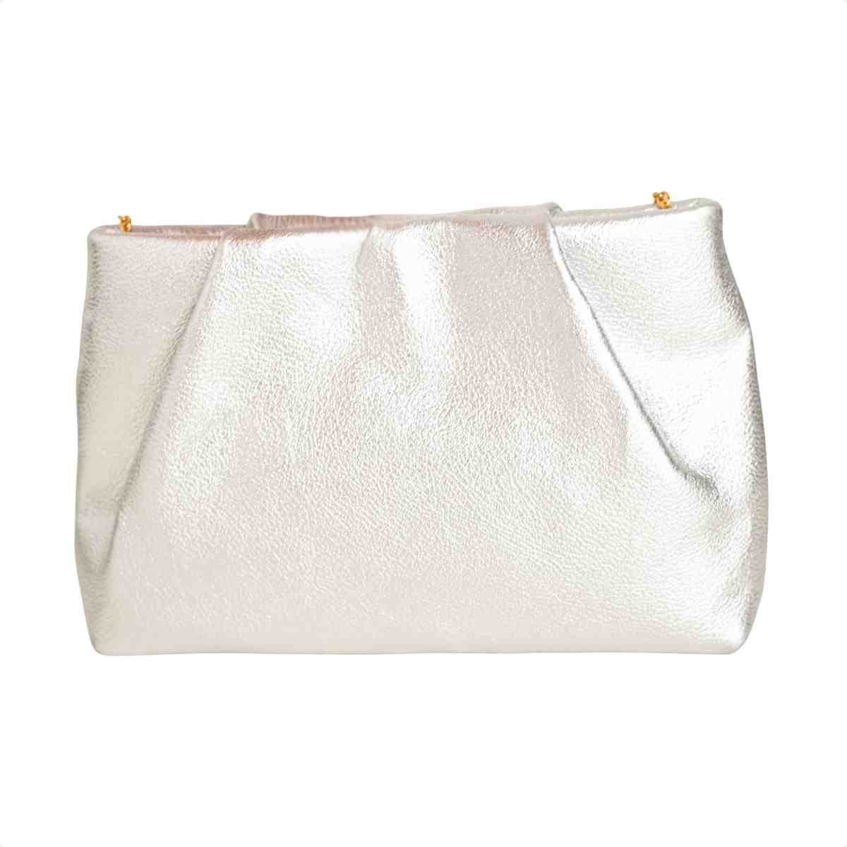 Bolsa Feminina Crossbody Transversal De Couro Prata Prata 5