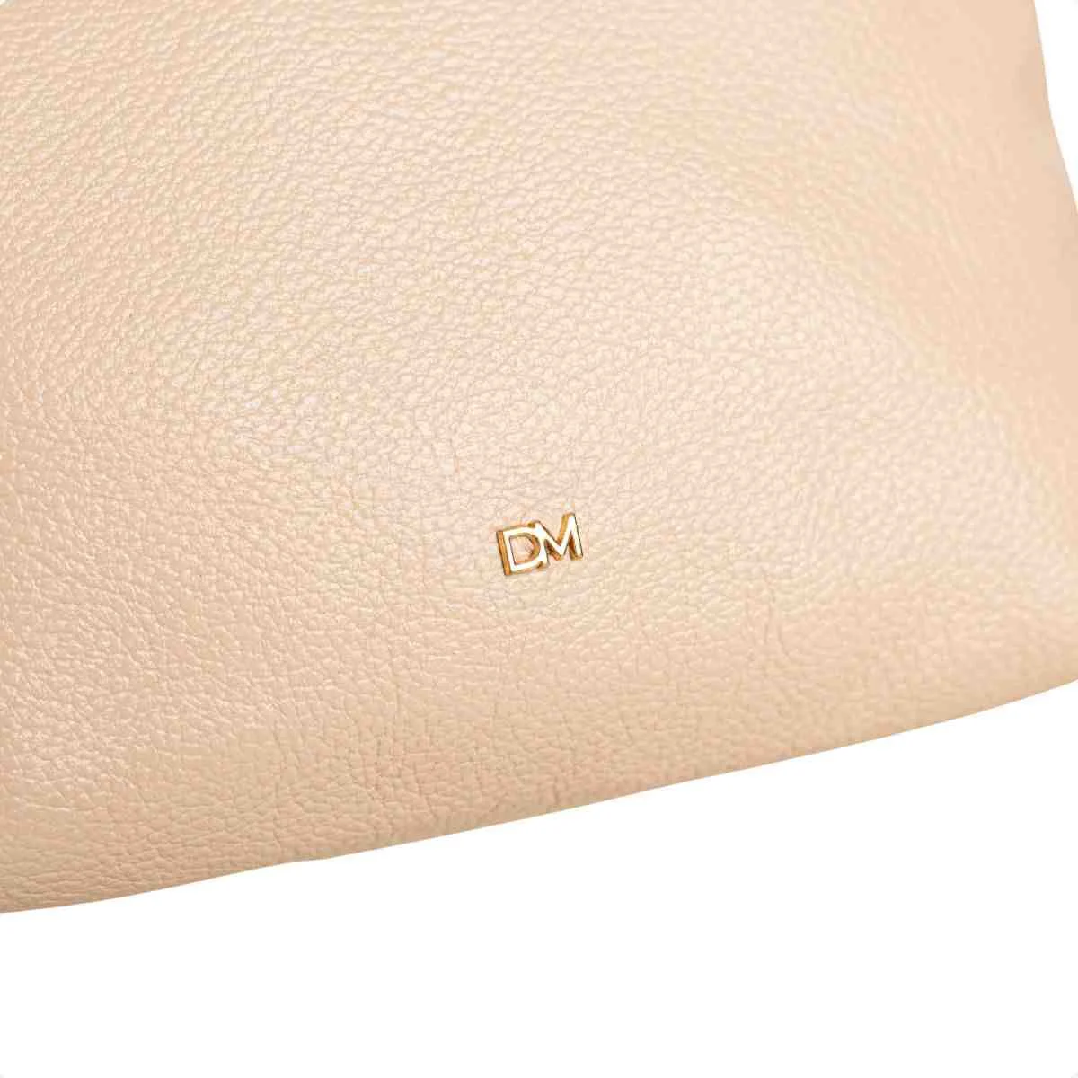 Bolsa Feminina Dm Transversal Crossbody De Couro Creme 3