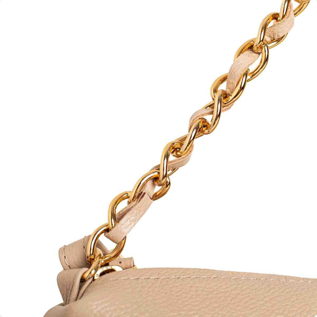 Bolsa Feminina Dm Transversal Crossbody De Couro Creme 7