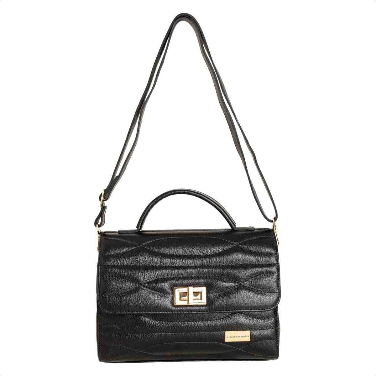 Bolsa Feminina Dm Transversal Matelassê Preta