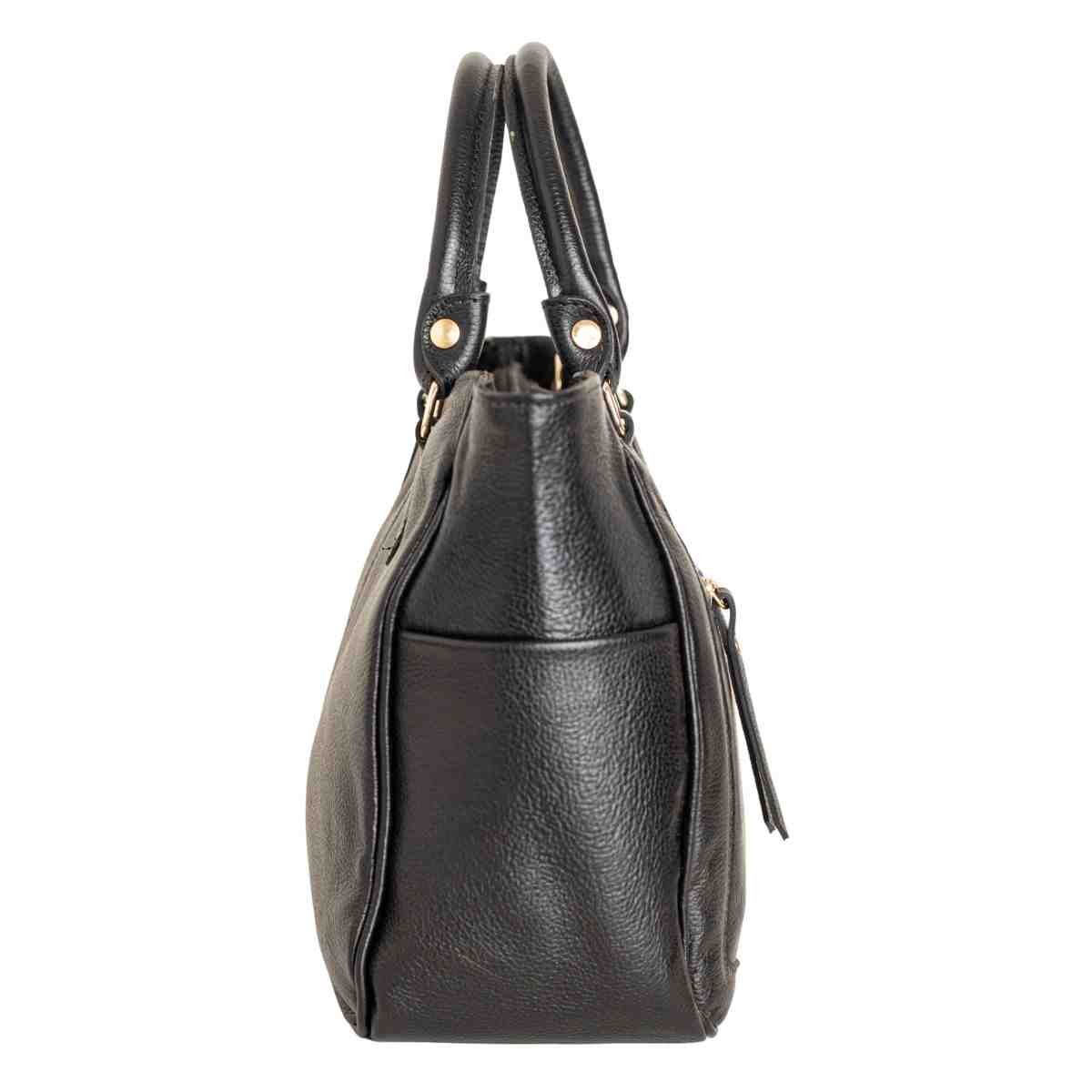 Bolsa Feminina Dm Shopping Bag Transversal De Couro Preto 4