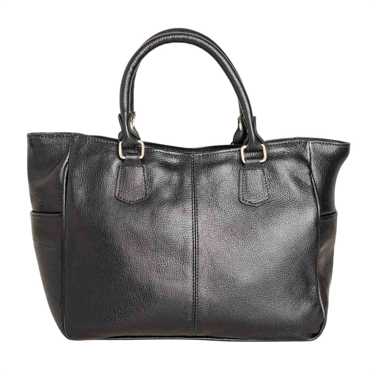Bolsa Feminina Dm Shopping Bag Transversal De Couro Preto 5