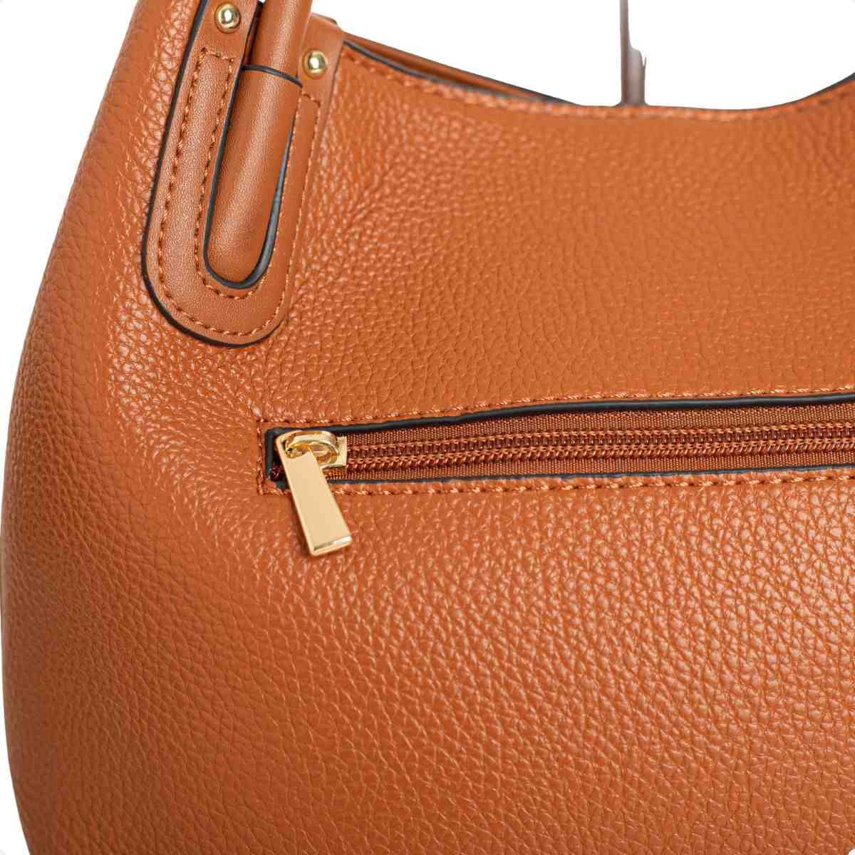 Bolsa Feminina Dm Tote Bag Transversal De Couro Caramelo Marrom 7