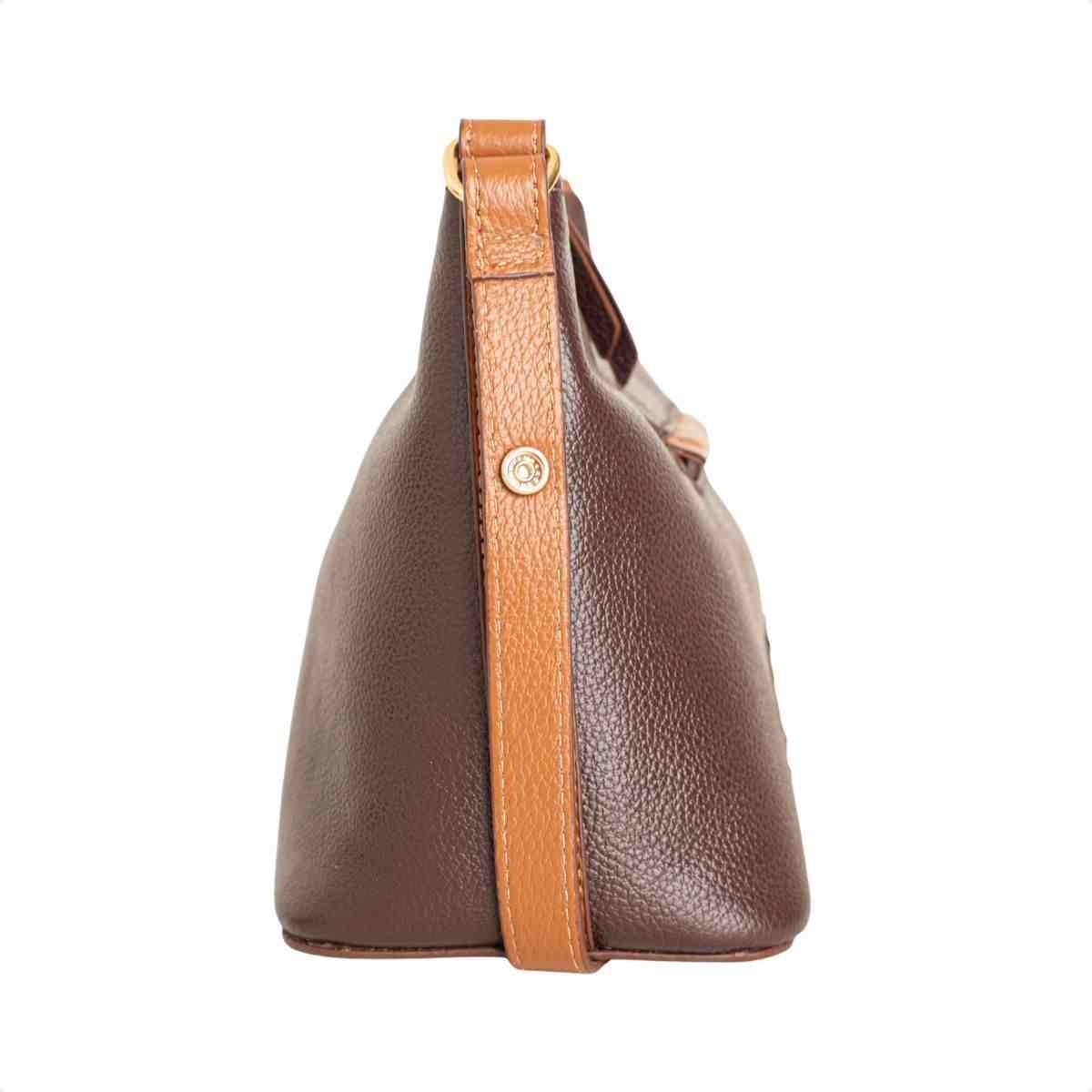 Bolsa Feminina Dm Transversal Crossbody De Couro Marrom 5