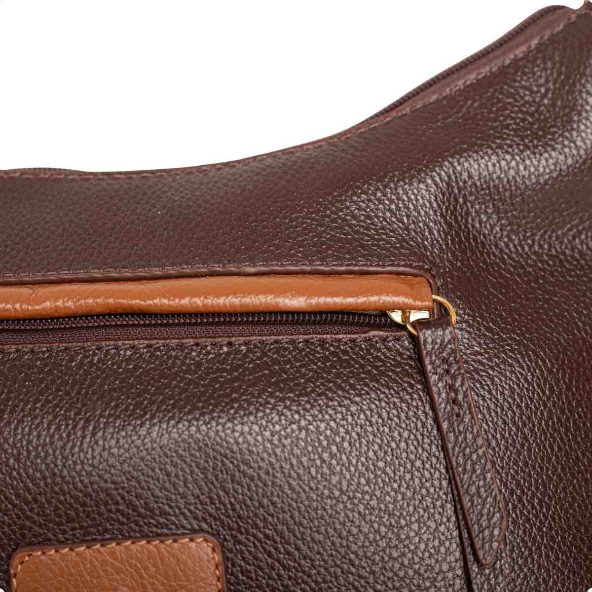 Bolsa Feminina Dm Transversal Crossbody De Couro Marrom 7