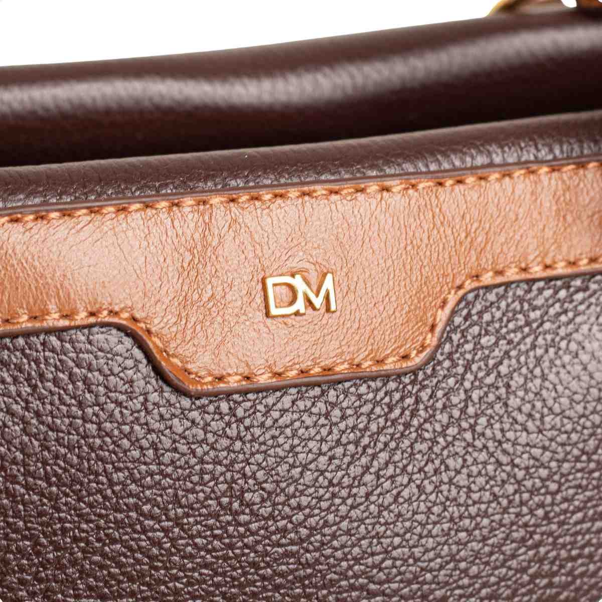 Bolsa Feminina Dm Tote Transversal De Couro Marrom 3