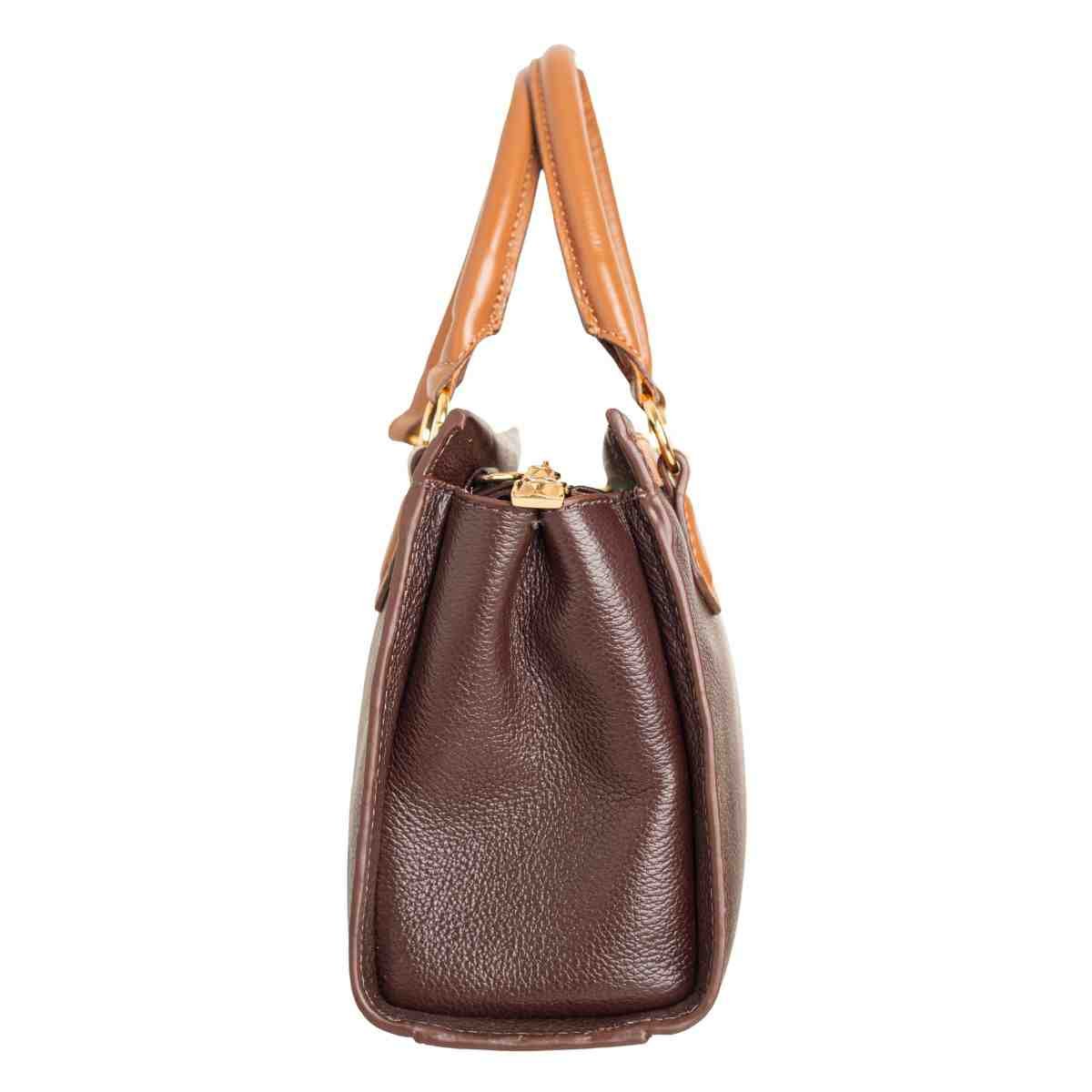 Bolsa Feminina Dm Tote Transversal De Couro Marrom 4