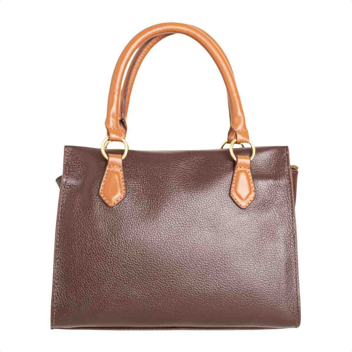 Bolsa Feminina Dm Tote Transversal De Couro Marrom 5