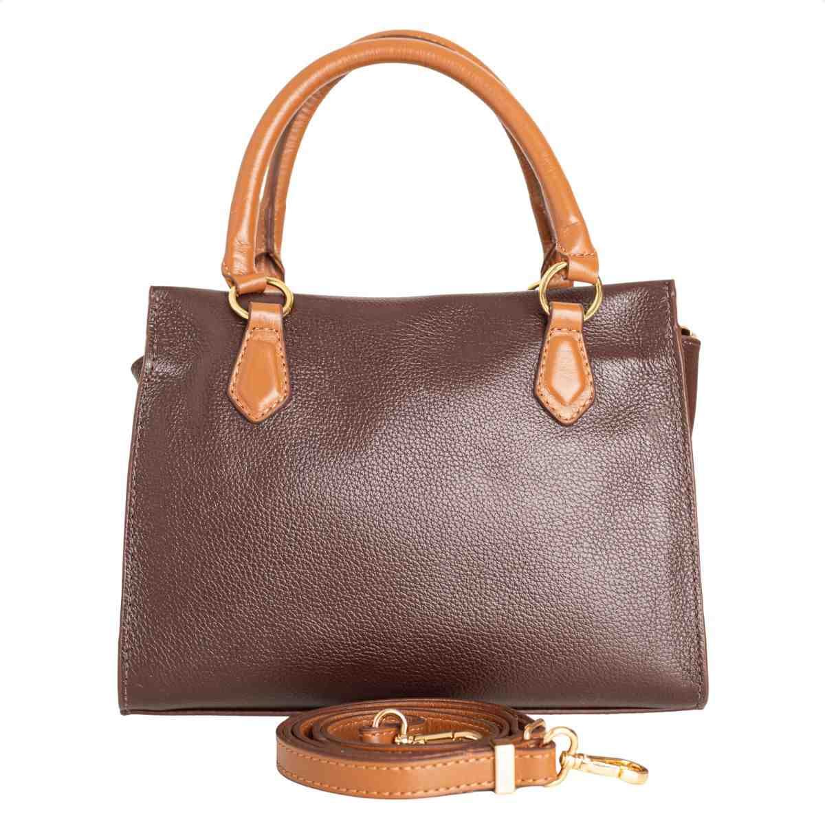 Bolsa Feminina Dm Tote Transversal De Couro Marrom 6