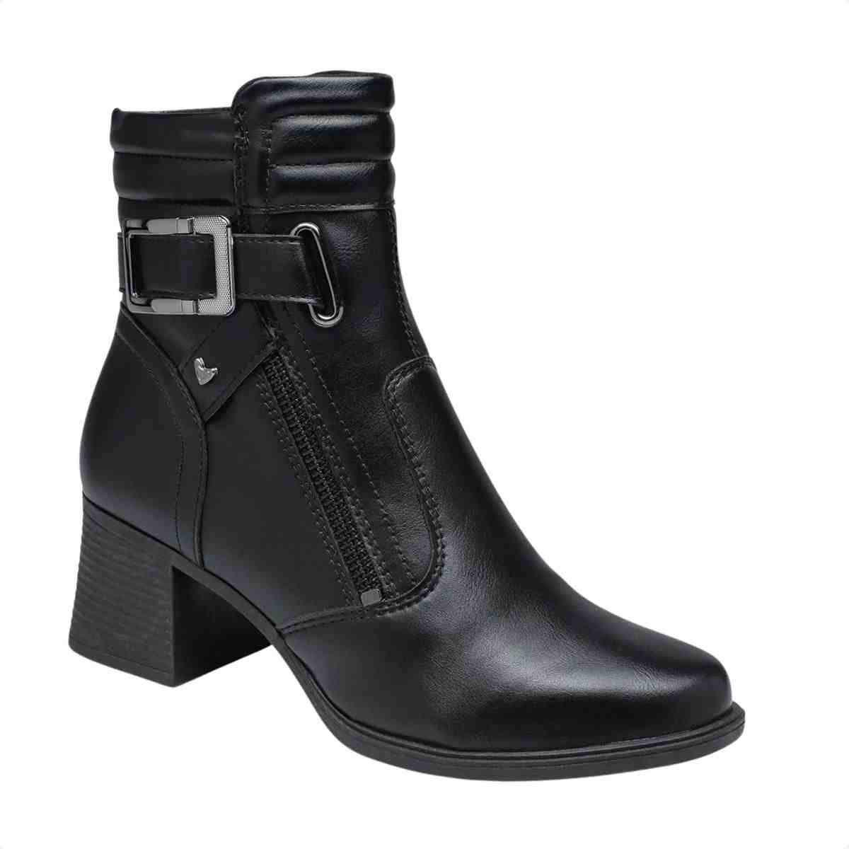 Bota Cano Médio Feminino Mississipi Preto Preto 3