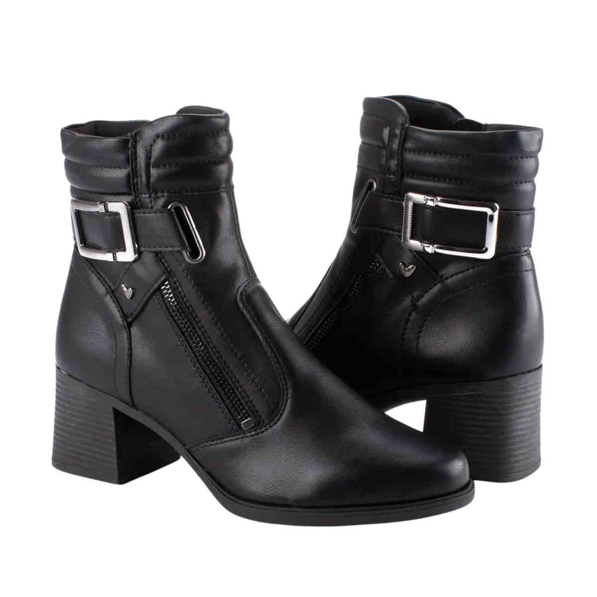 Bota Cano Médio Feminino Mississipi Preto Preto 4