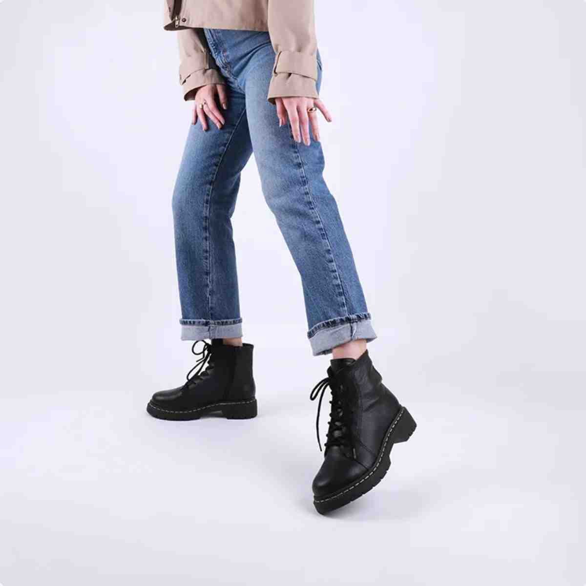 Bota Coturno Feminino Usaflex Preto Preto 2