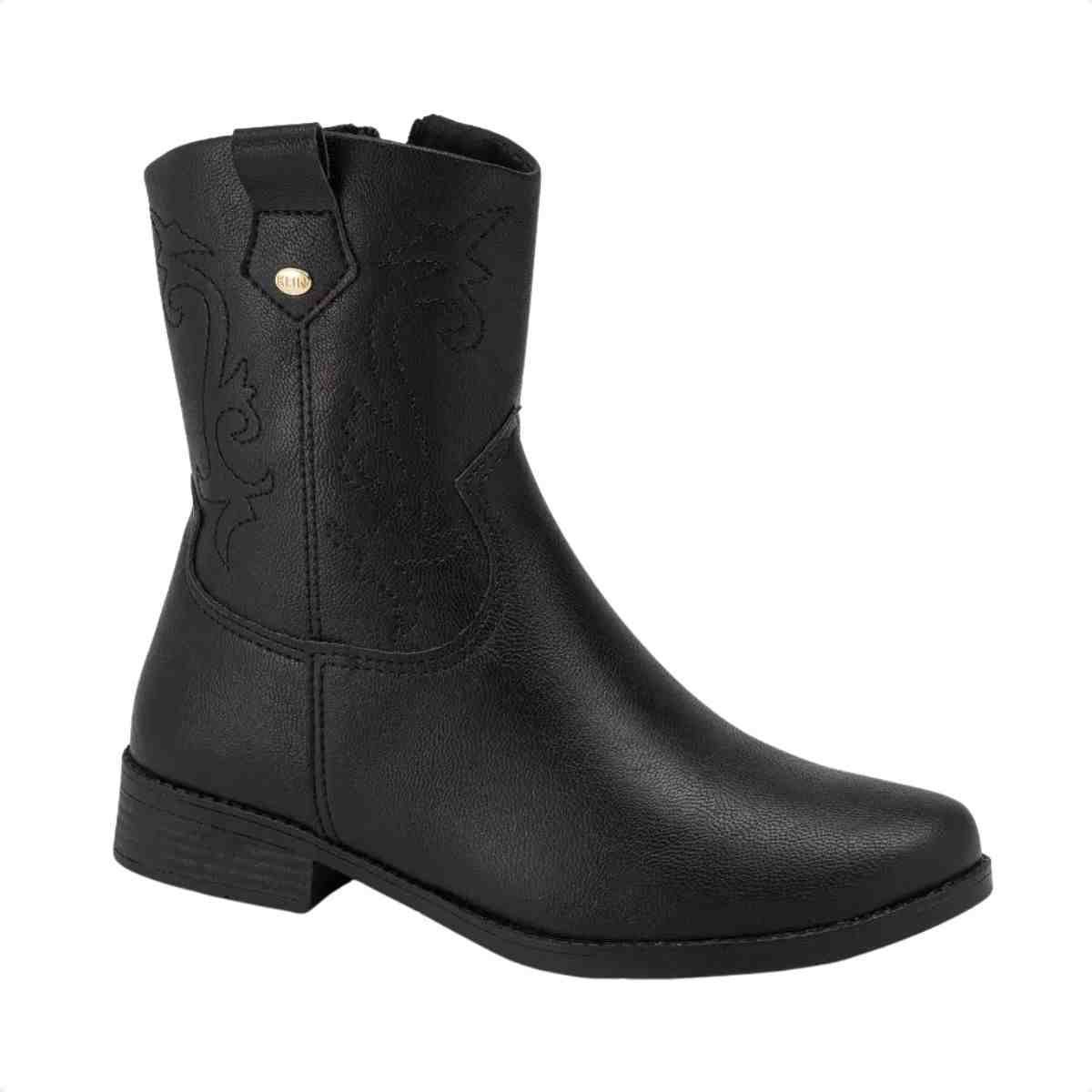 Bota Cano Médio Infantil Klin Preto Preto 2