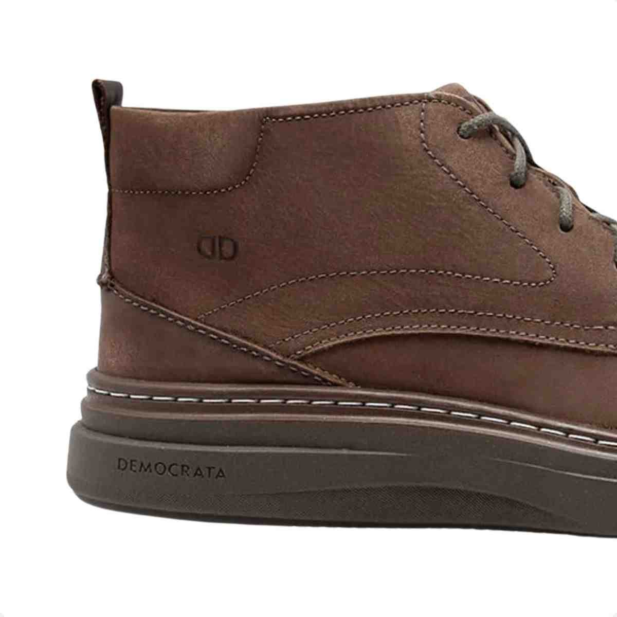 Bota Coturno Masculino Democrata Grid Castanho Castanho 7