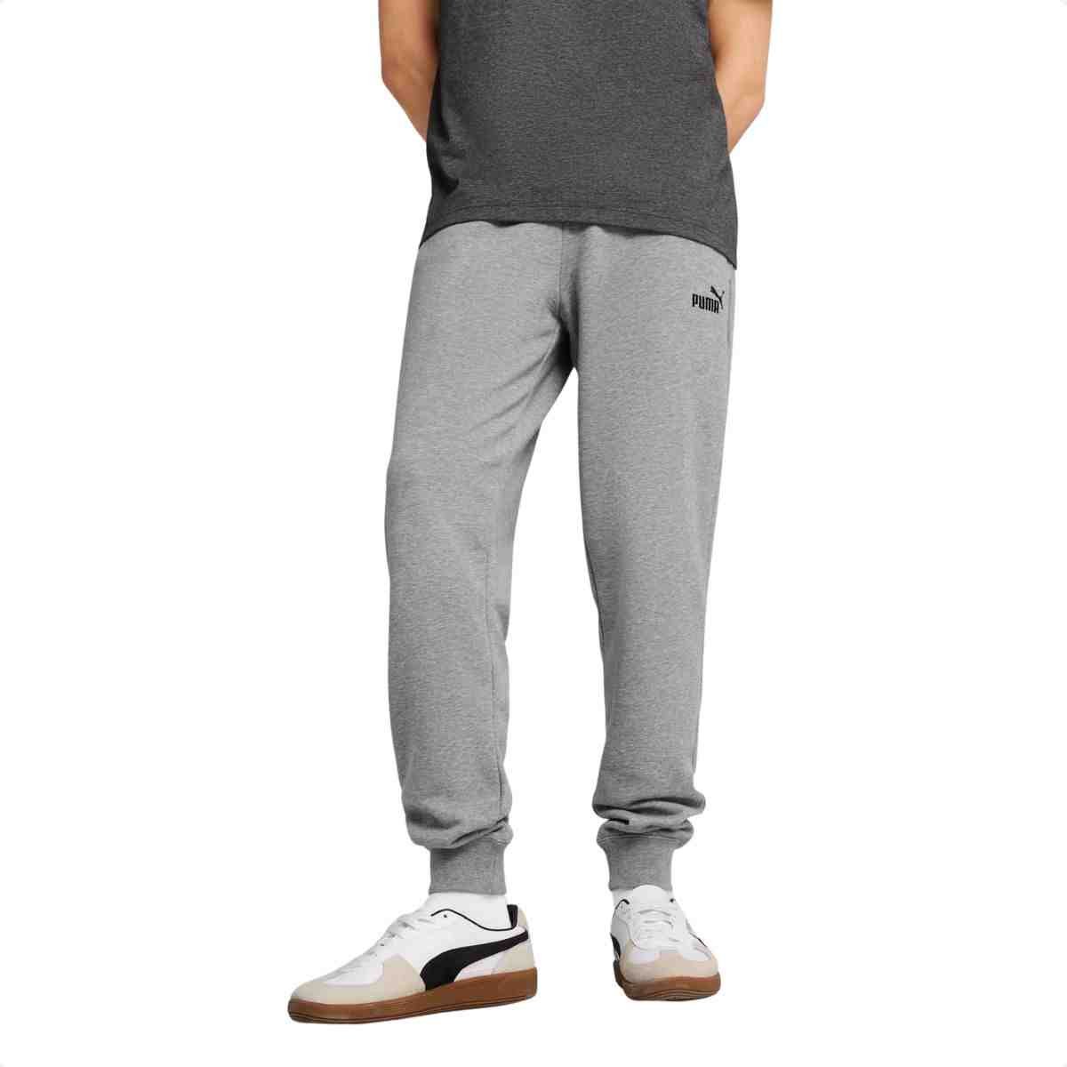 Calca Moleton Masculino Puma Logo Sweatpants Cinza