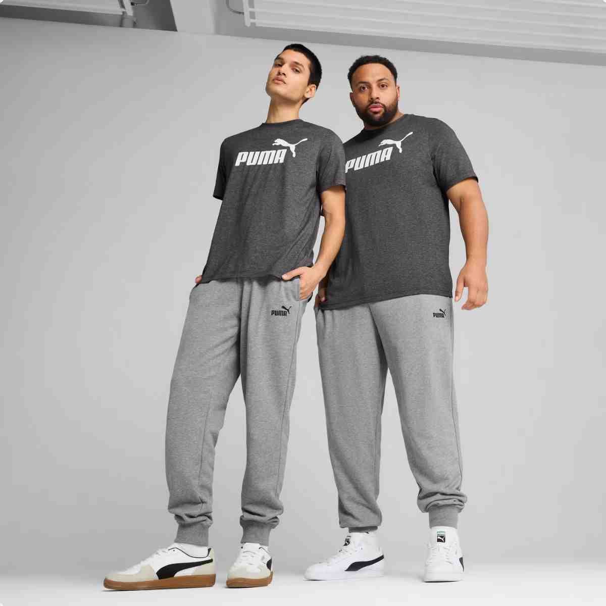Calca Moleton Masculino Puma Logo Sweatpants Cinza Cinza 2