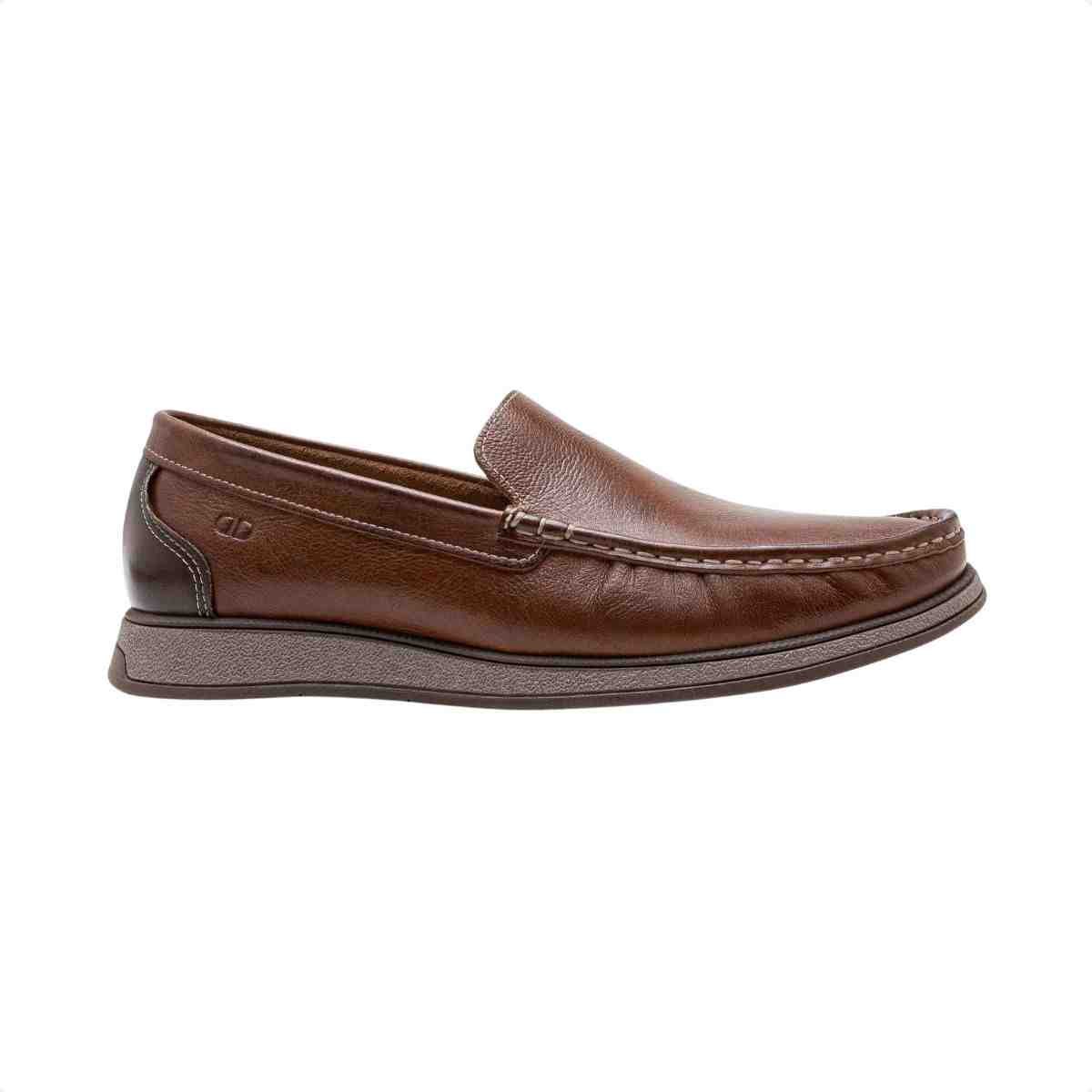 Sapato Mocassim Masculino Democrata Em Couro Nash Marrom