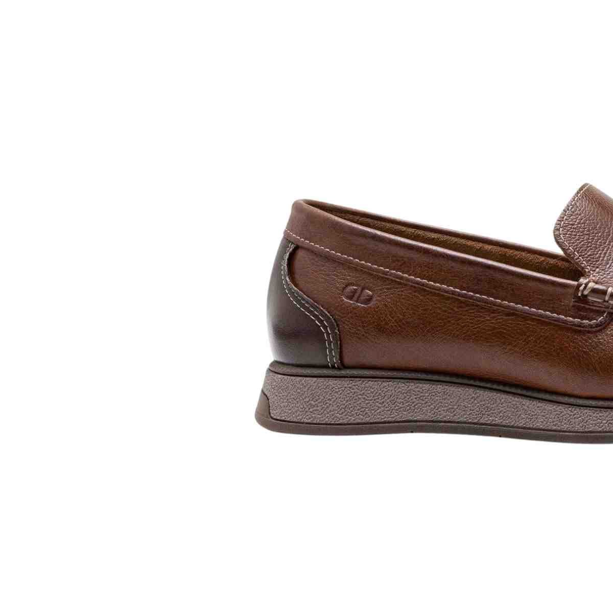 Sapato Mocassim Masculino Democrata Em Couro Nash Marrom Marrom 7