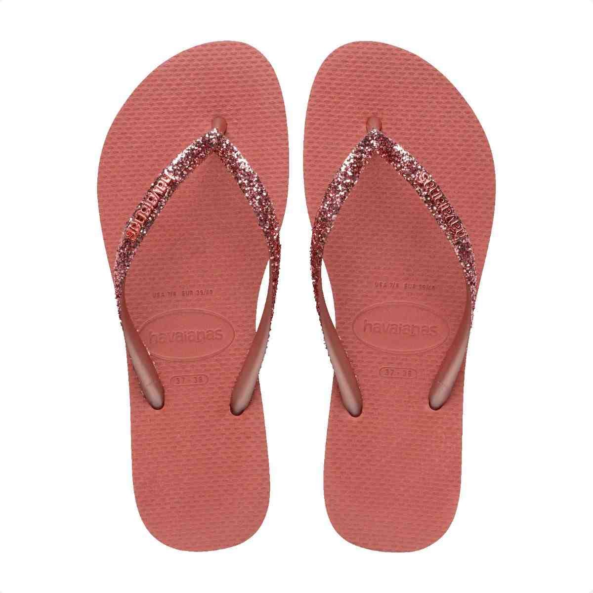 Chinelo Dedo Feminino Havaianas Slim Glitter Ii Vermelho Vermelho 3