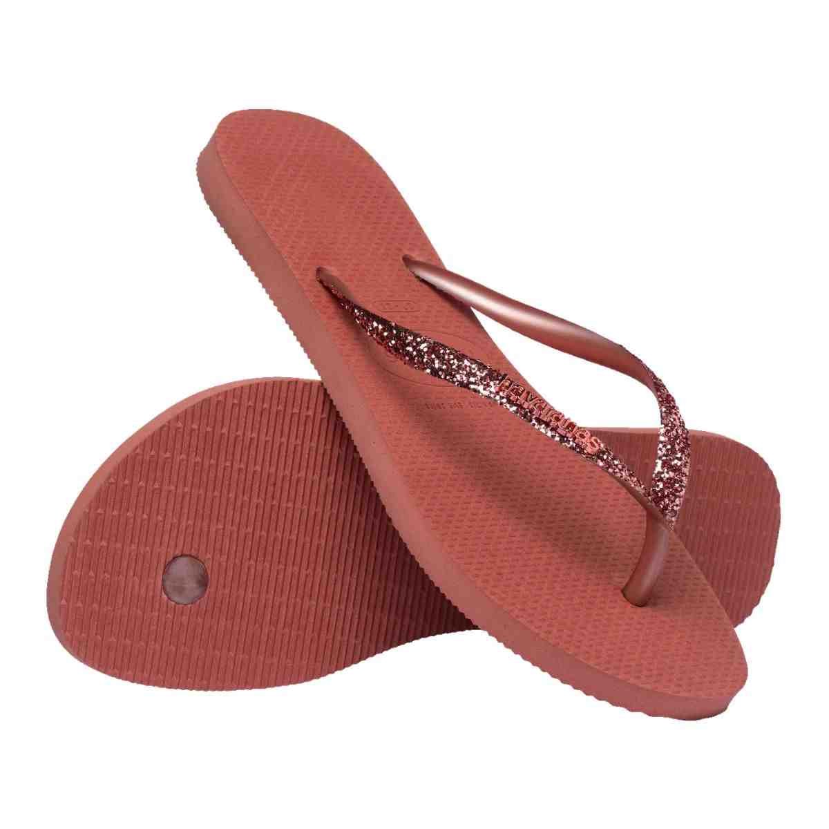 Chinelo Dedo Feminino Havaianas Slim Glitter Ii Vermelho Vermelho 4