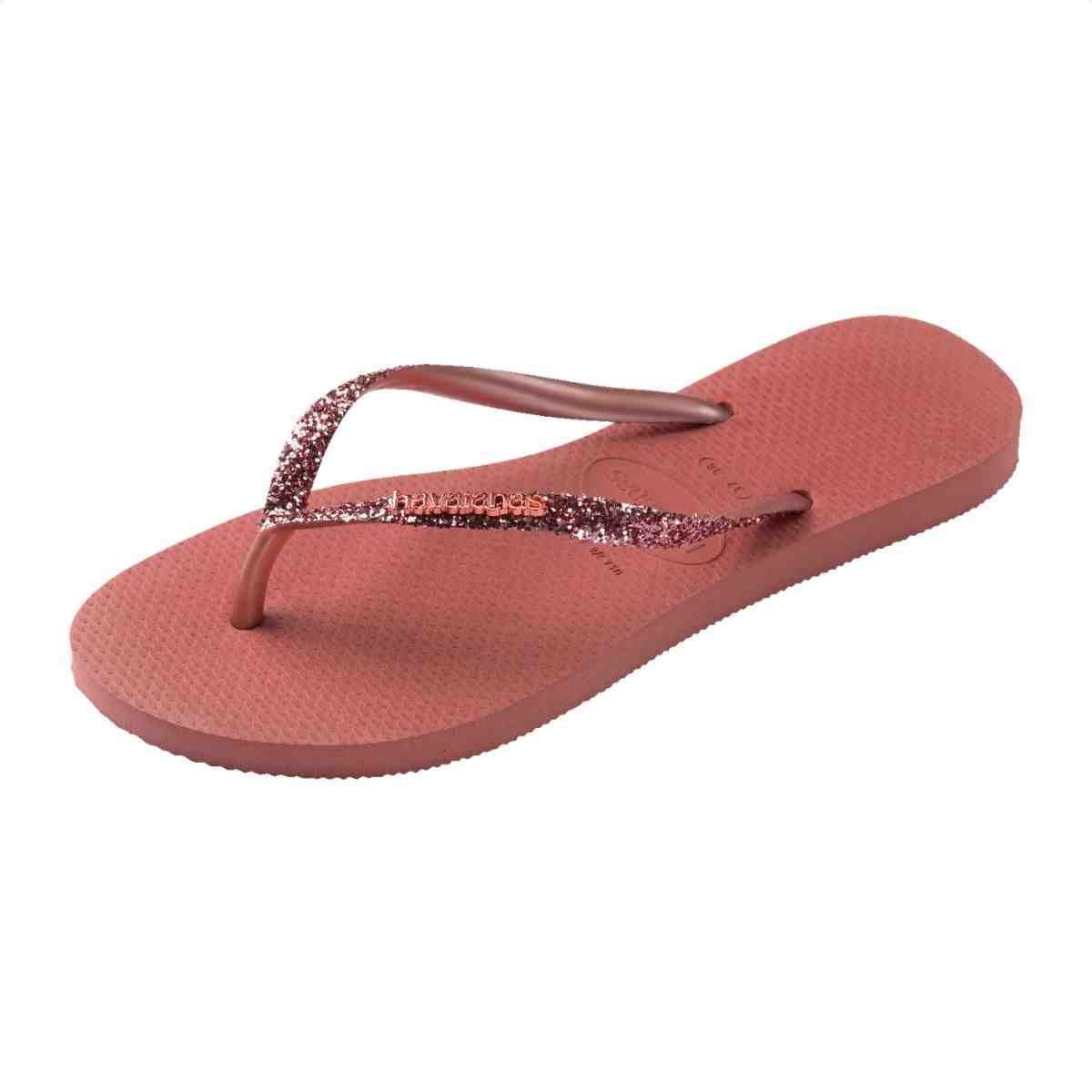Chinelo Dedo Feminino Havaianas Slim Glitter Ii Vermelho Vermelho 6
