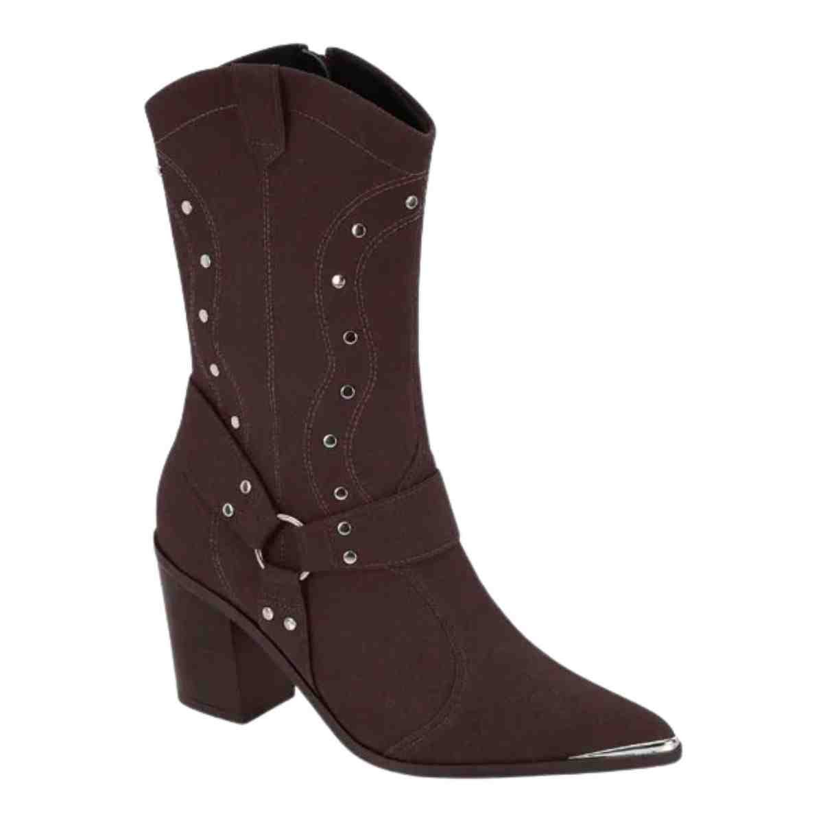 Bota Feminina Country Vizzano Western Texano Marrom Cacau 2