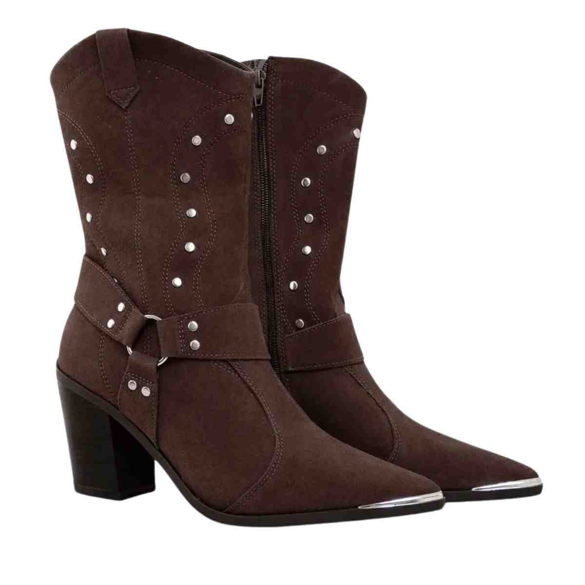 Bota Feminina Country Vizzano Western Texano Marrom Cacau 3