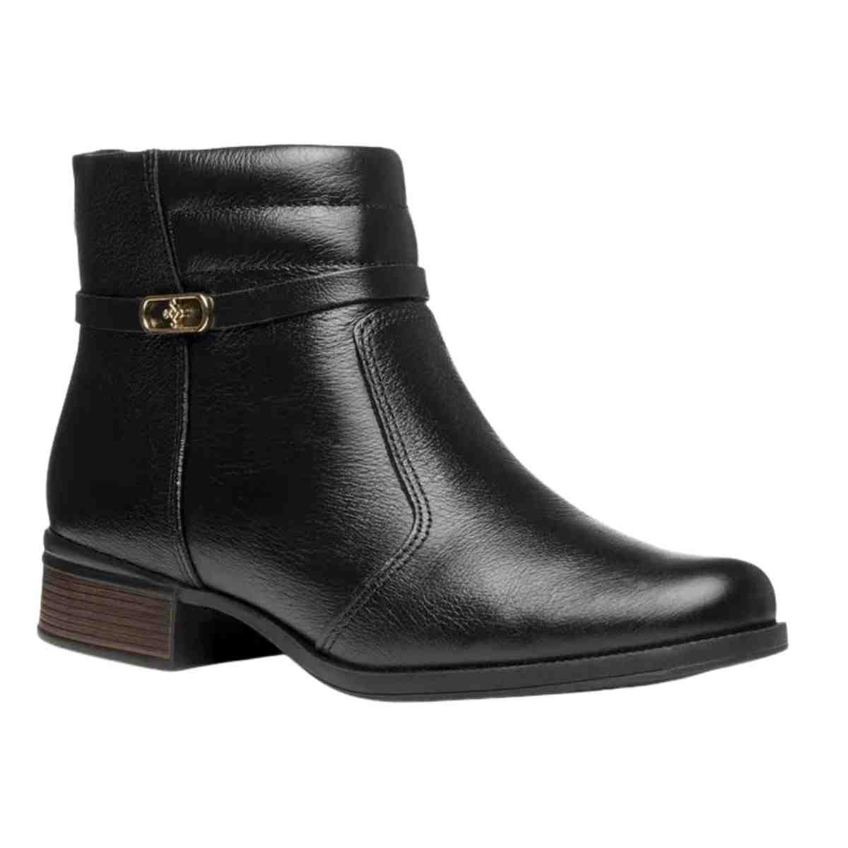 Bota Feminina Cano Baixo Pegada Diana Preta Preto 2