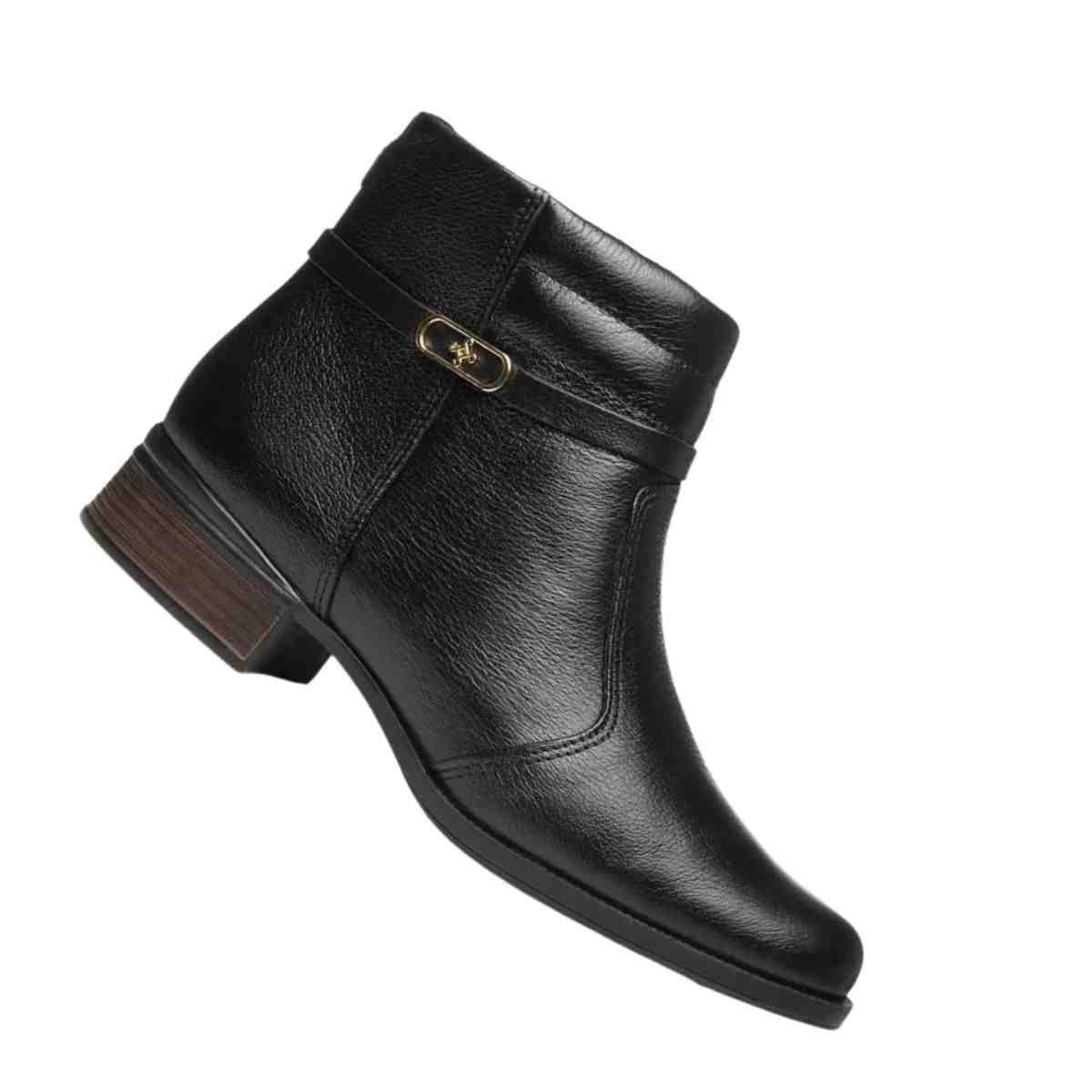 Bota Feminina Cano Baixo Pegada Diana Preta Preto 7