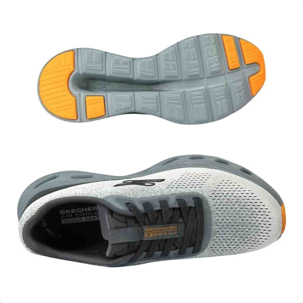 Tenis De Corrida Masculino Skechers Go Walk Glide Step Cinza Cinza 7