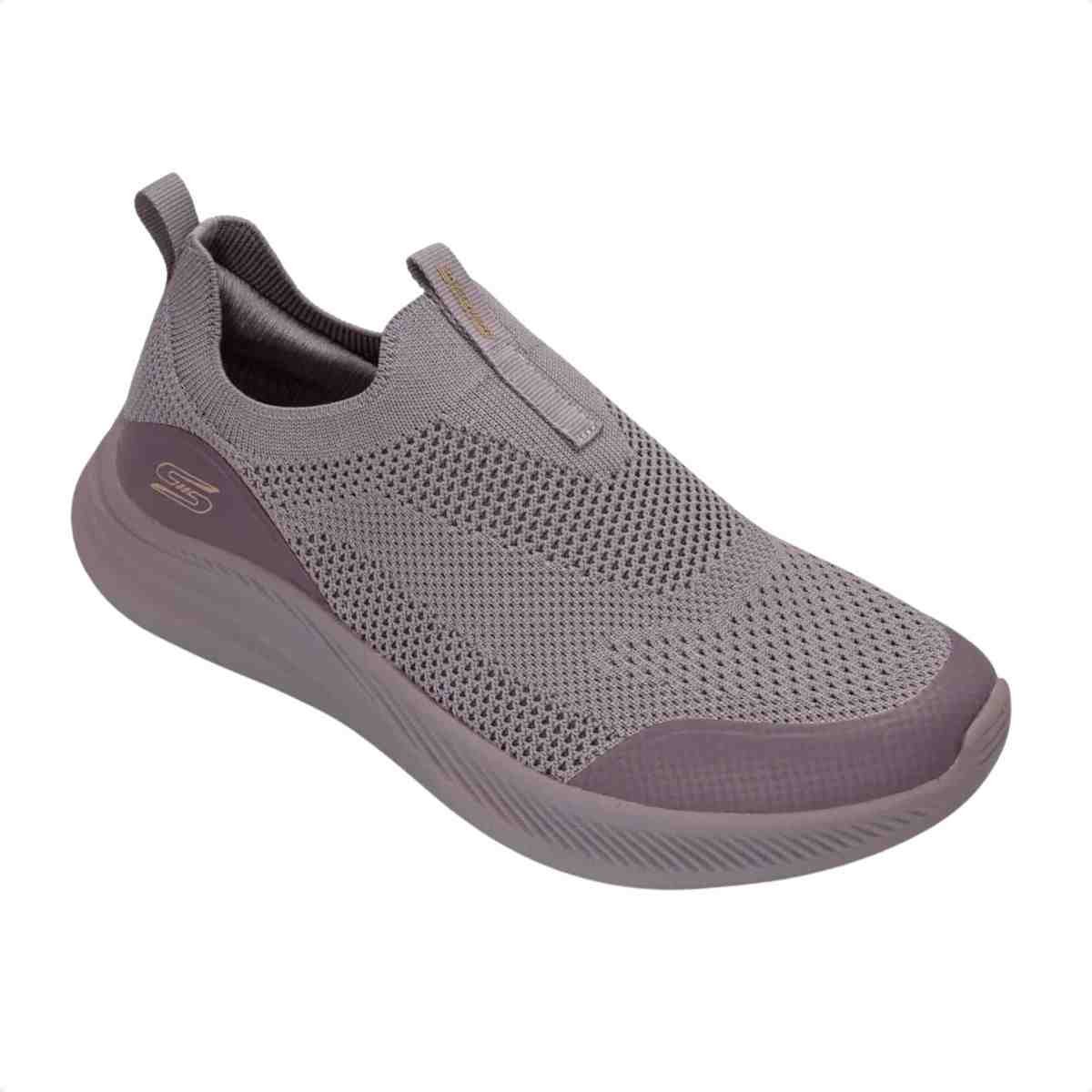 Tenis De Corridia Feminino Skechers Bobs Flex Chill Lavanda Cinza 2