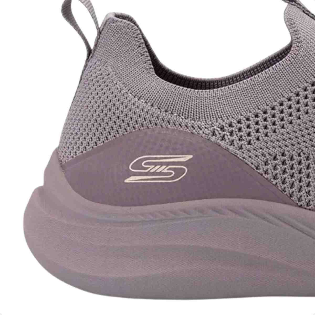 Tenis De Corridia Feminino Skechers Bobs Flex Chill Lavanda Cinza 7