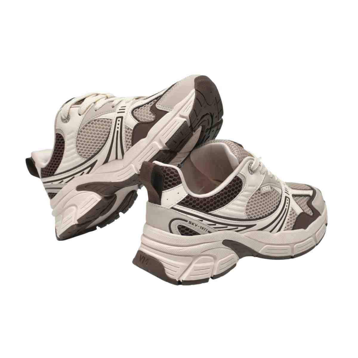 Tênis Moda Feminino Via Marte Branco E Marrom Marfim/Marrom 4