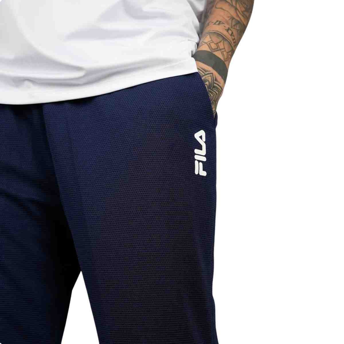 Calca Masc Moleton Fila Flow Sport F11at00906-140 Azul 2