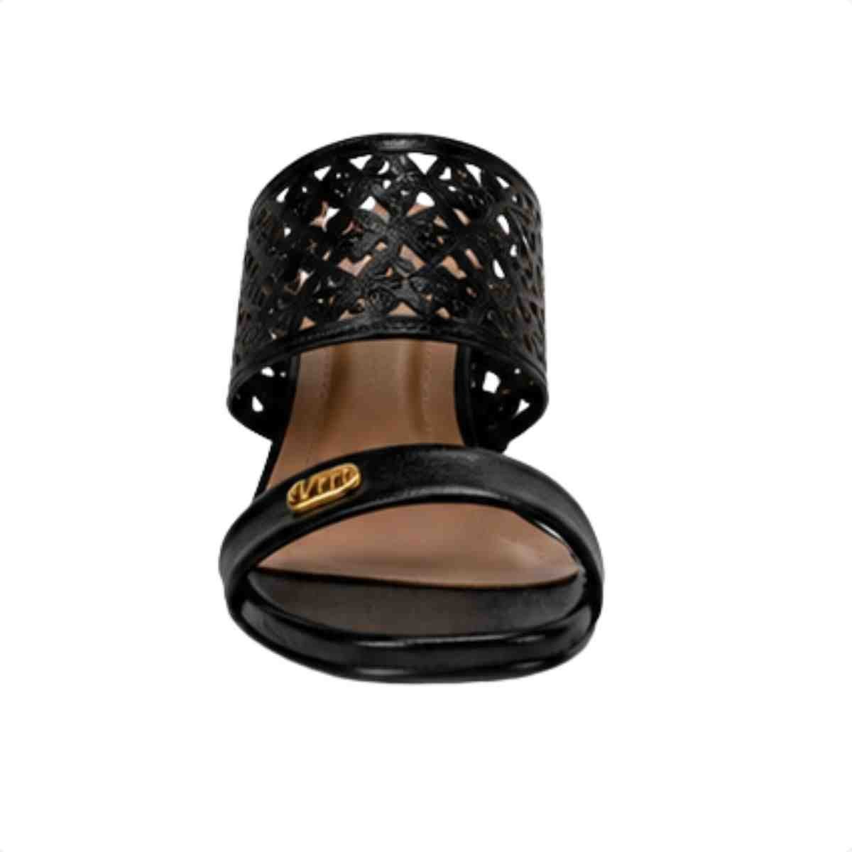 Tamanco Salto Médio Feminino Grosso Luz Da Lua Preto Preto 3