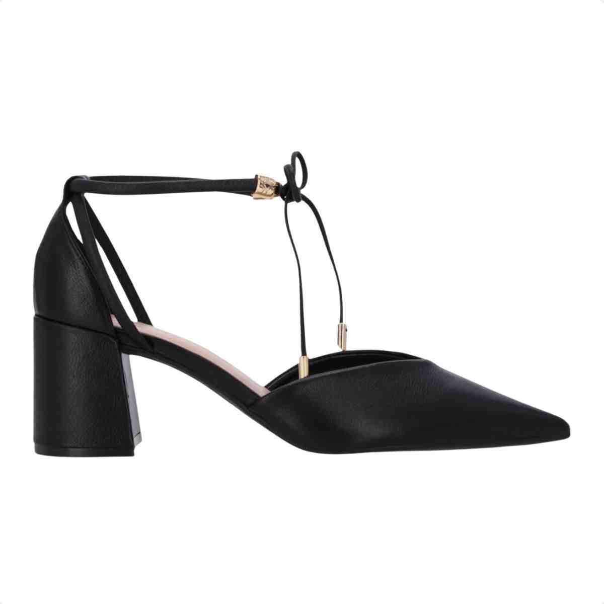 Sapato Salto Médio Grosso Feminino Luz Da Lua Preto