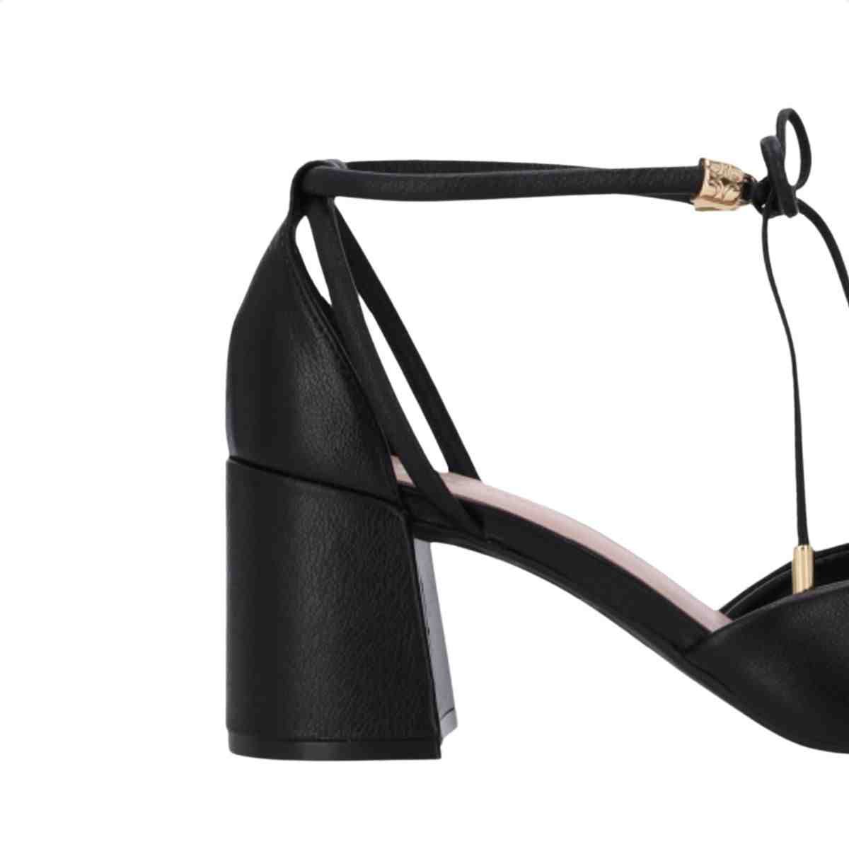 Sapato Salto Médio Grosso Feminino Luz Da Lua Preto Preto 6